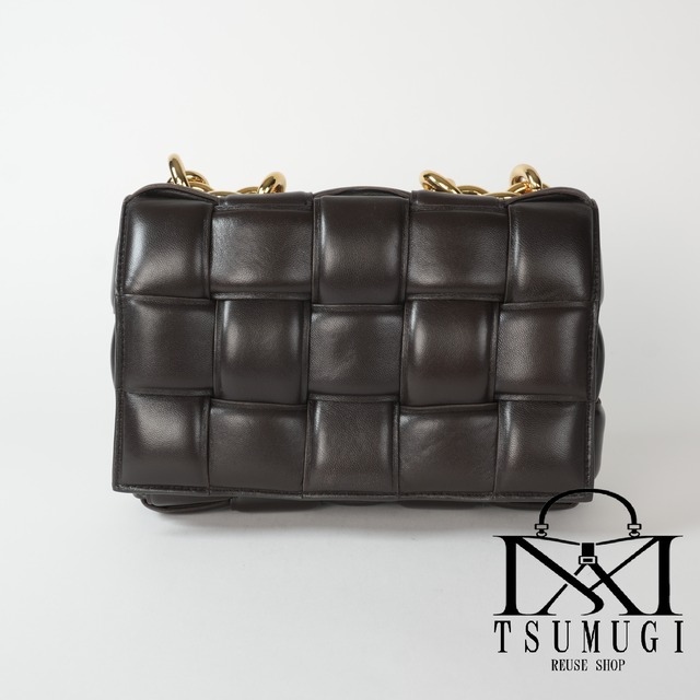 BOTTEGA VENETA ボッテガ・ヴェネタ マキシイントレチャート パデットカセット チェーンショルダーバッグ ハンドバッグ ブラウン