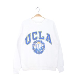 80s 90s UCLA ヴィンテージスウェット カレッジ ホワイト 白 アーチロゴ カリフォルニア大学ロサンゼルス校  サイズL 古着 @CF0805