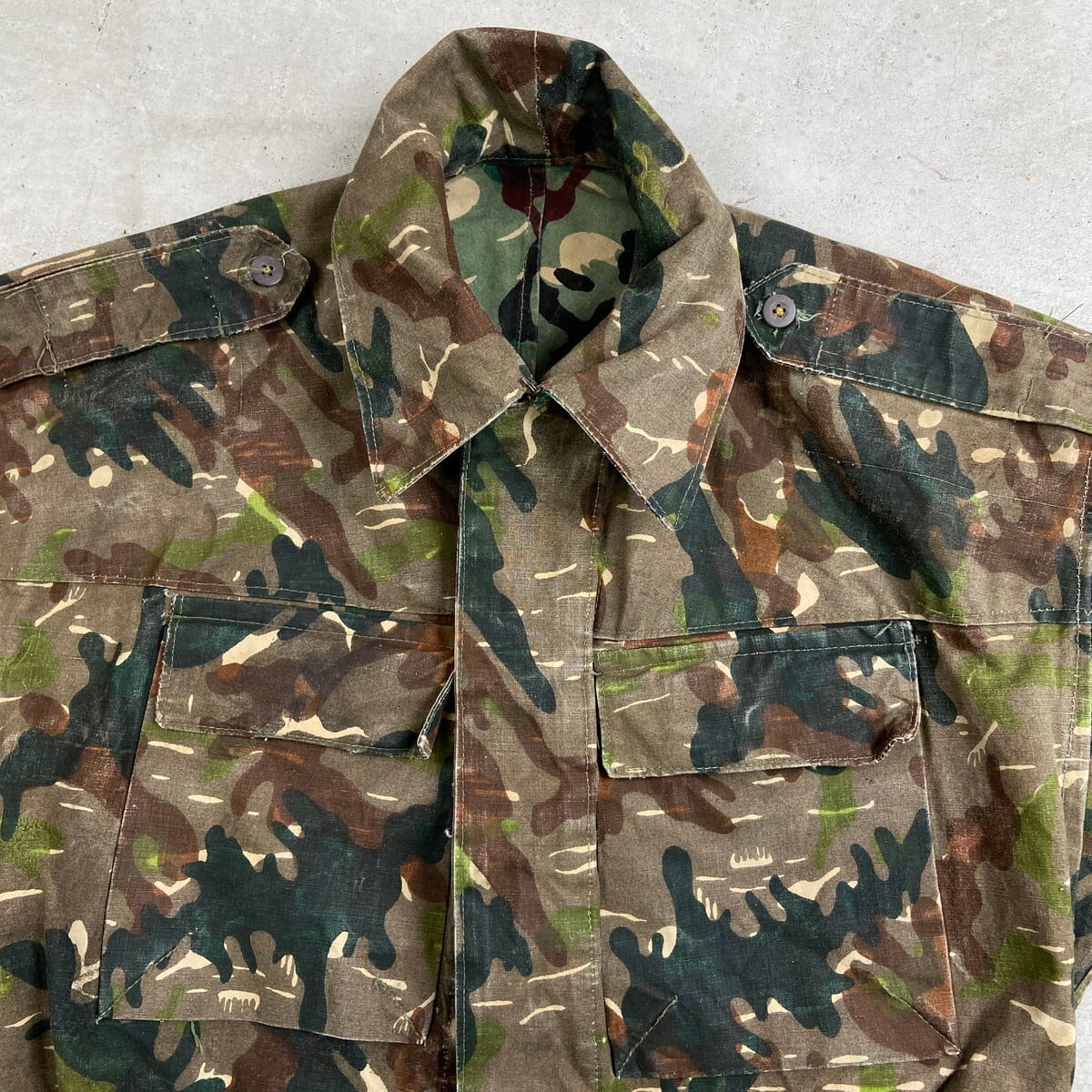 50〜60年代 スペイン軍 アメーバカモ リバーシブル フィールド