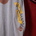 00s USA製 HARLEY-DAVIDSON ロンTee 袖プリント グレー