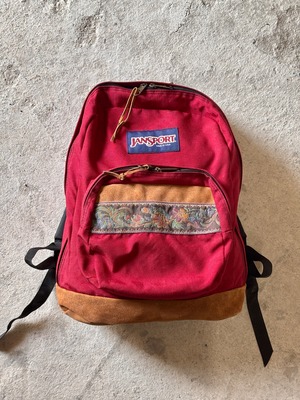 90s JANSPORT/Backpack/USA製/バックパック/リュック/チロリアンテ－プ/バ－ガンディ－/ジャンスポ－ツ
