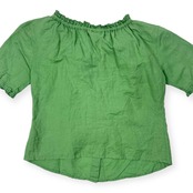 90s 上下 KENZO ケンゾー リネン混 半袖 ブラウス スカート M/グリーン レディース 希少レア ビンテージ