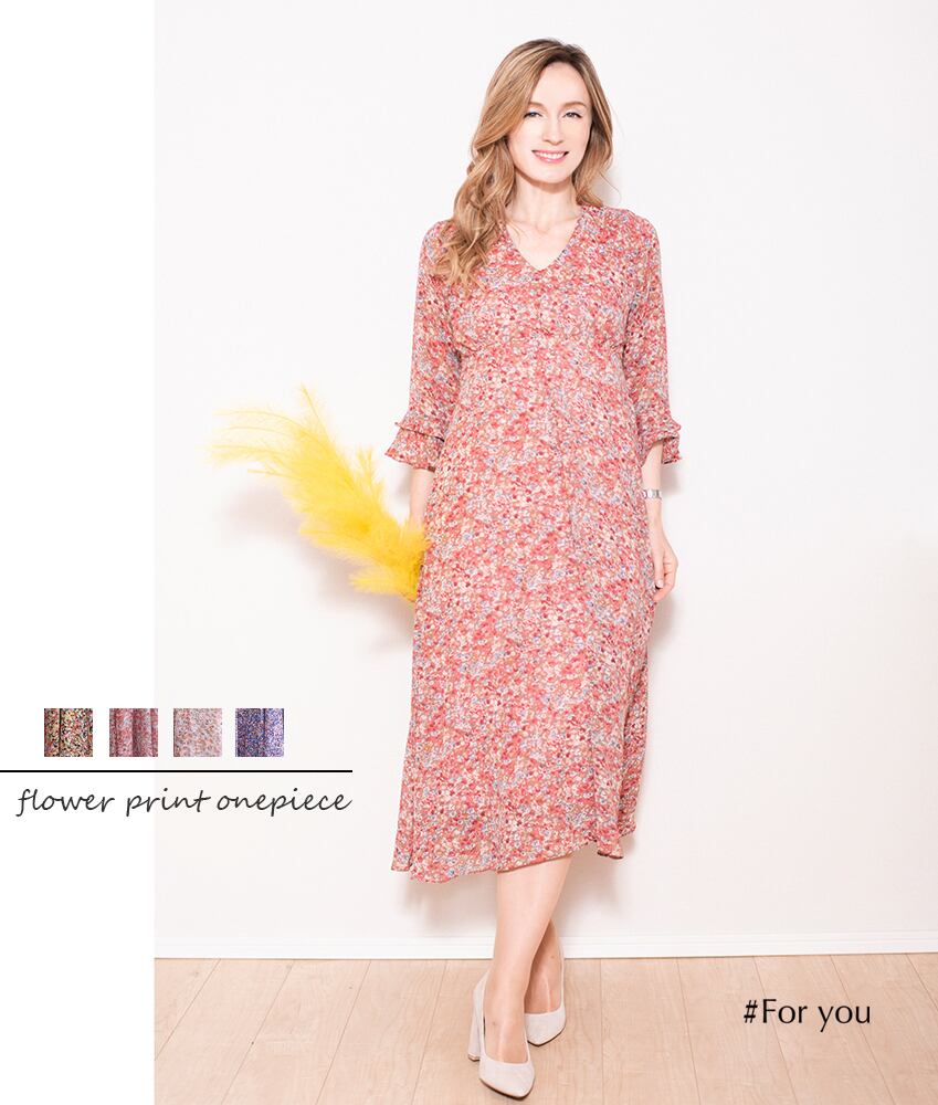 【再入荷】小花柄の鮮やかワンピース_e0062003015