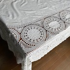 テーブルクロス　オーバル　白刺繍　白レース　フランスリネン 12cldu9