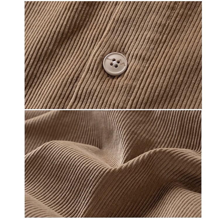 ★TEXTURED PLAIN CORDUROY WORK SHIRT　　　A0785