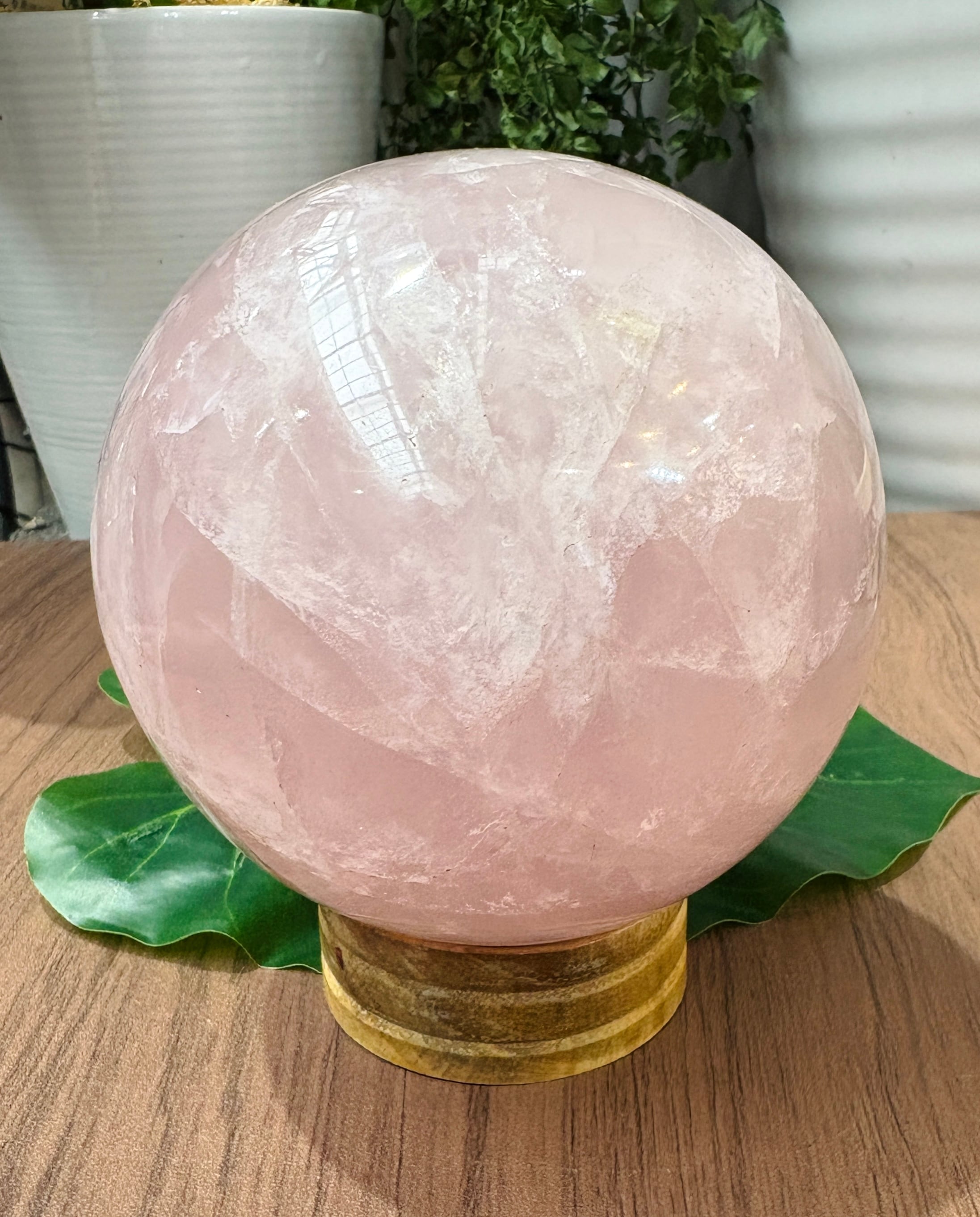 ローズクォーツ丸玉♡恋愛成就♡台座付き 天然石 パワーストーン