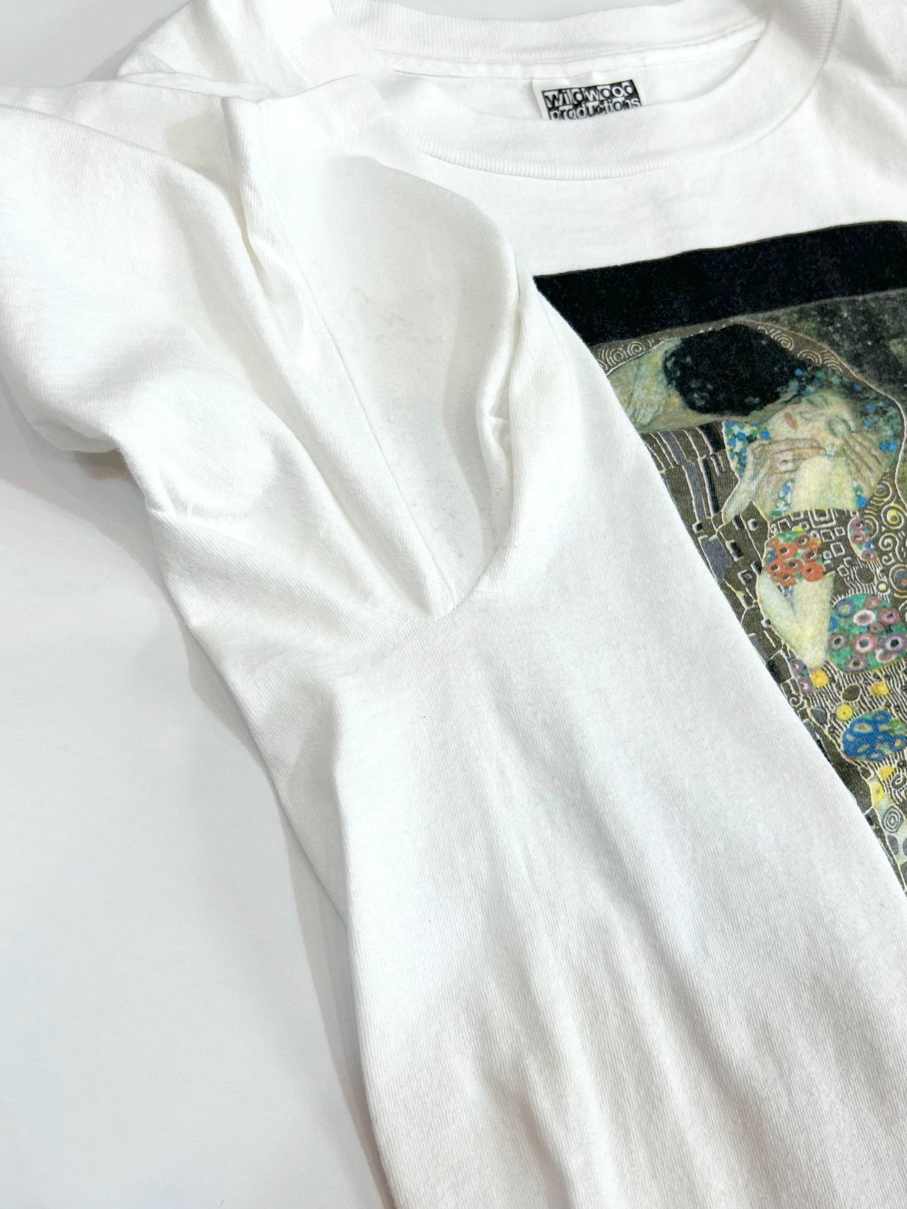 80s Gustav Klimt "The Kiss" ART Tee MADE IN USA Size L