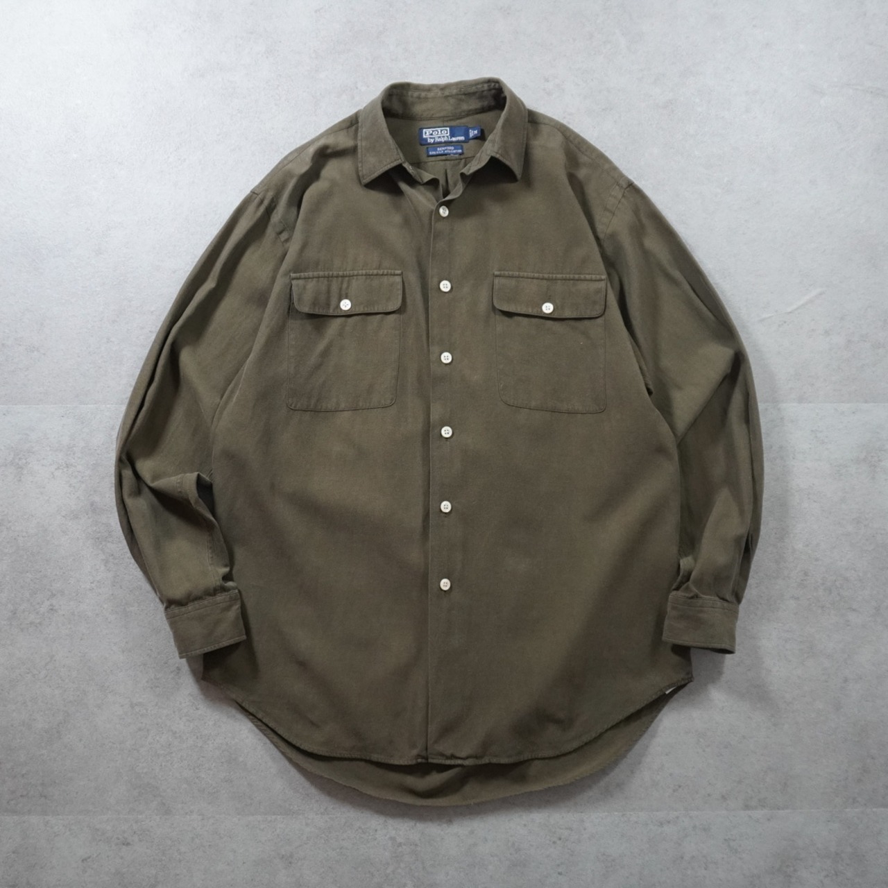 90s Polo by Ralph Lauren SILK COTTON shirt "BENFORD" M 古着 - 1