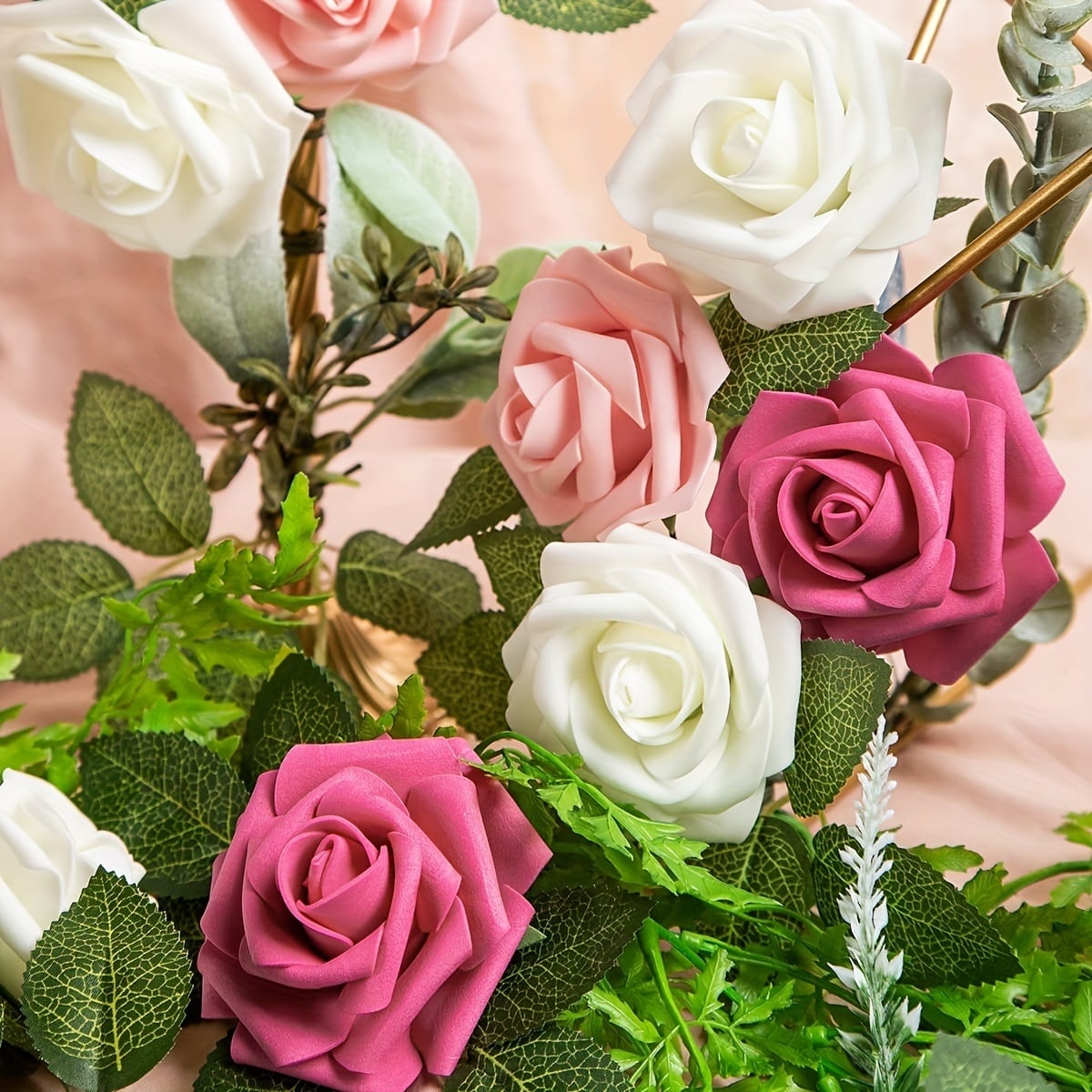 造花 薔薇 バラ ピンク 25本セット おしゃれ かわいい インテリア