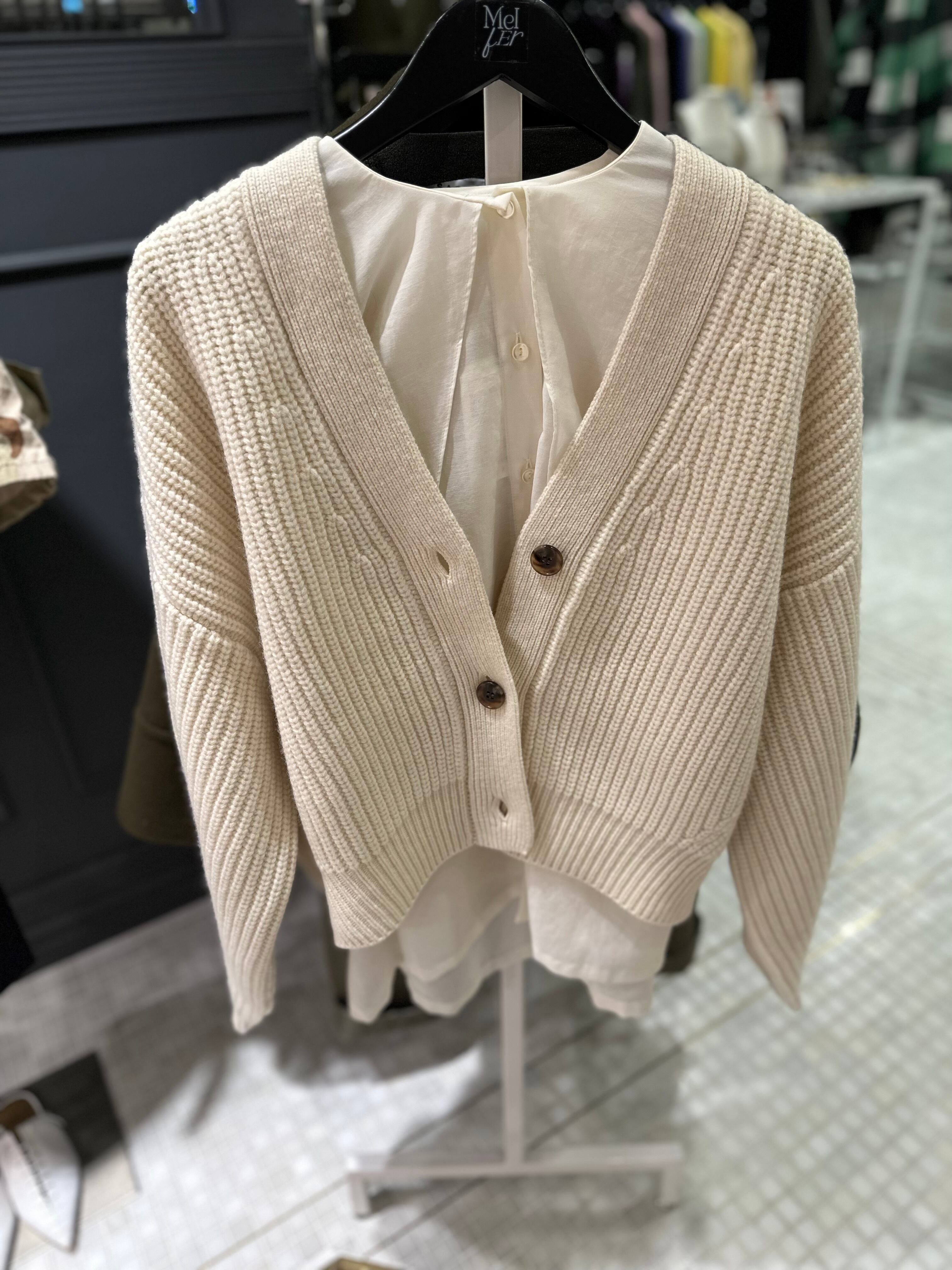 SACRA ラムウールカーディガン BOILED LAMBWOOL FURROW CARDIGAN | meifer