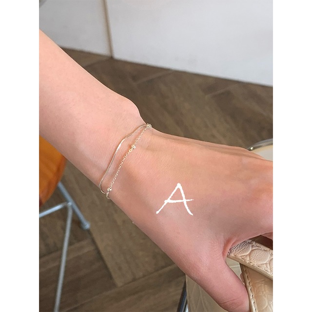 20pastシルバー2層ブレスレット 2s