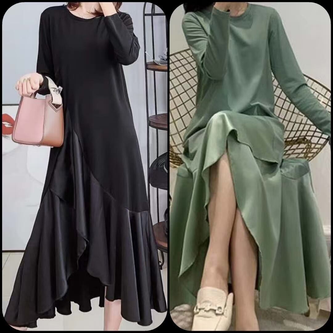 フリル切り替えデザインワンピース　AJ22240-083