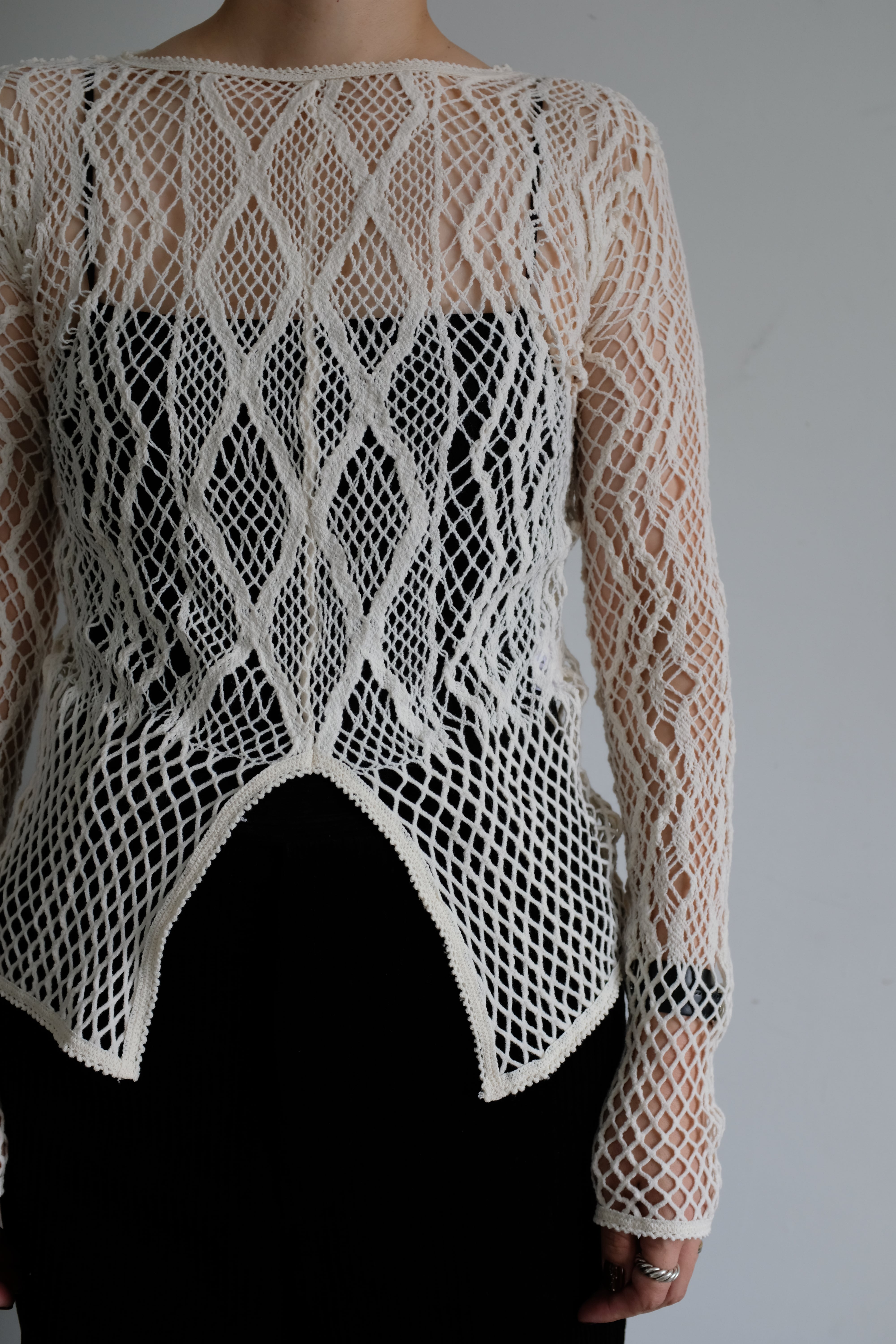 EUCHRONIA] Stretch Lace Long Sleeve Tee / Ivory | YES-姫路の美容院