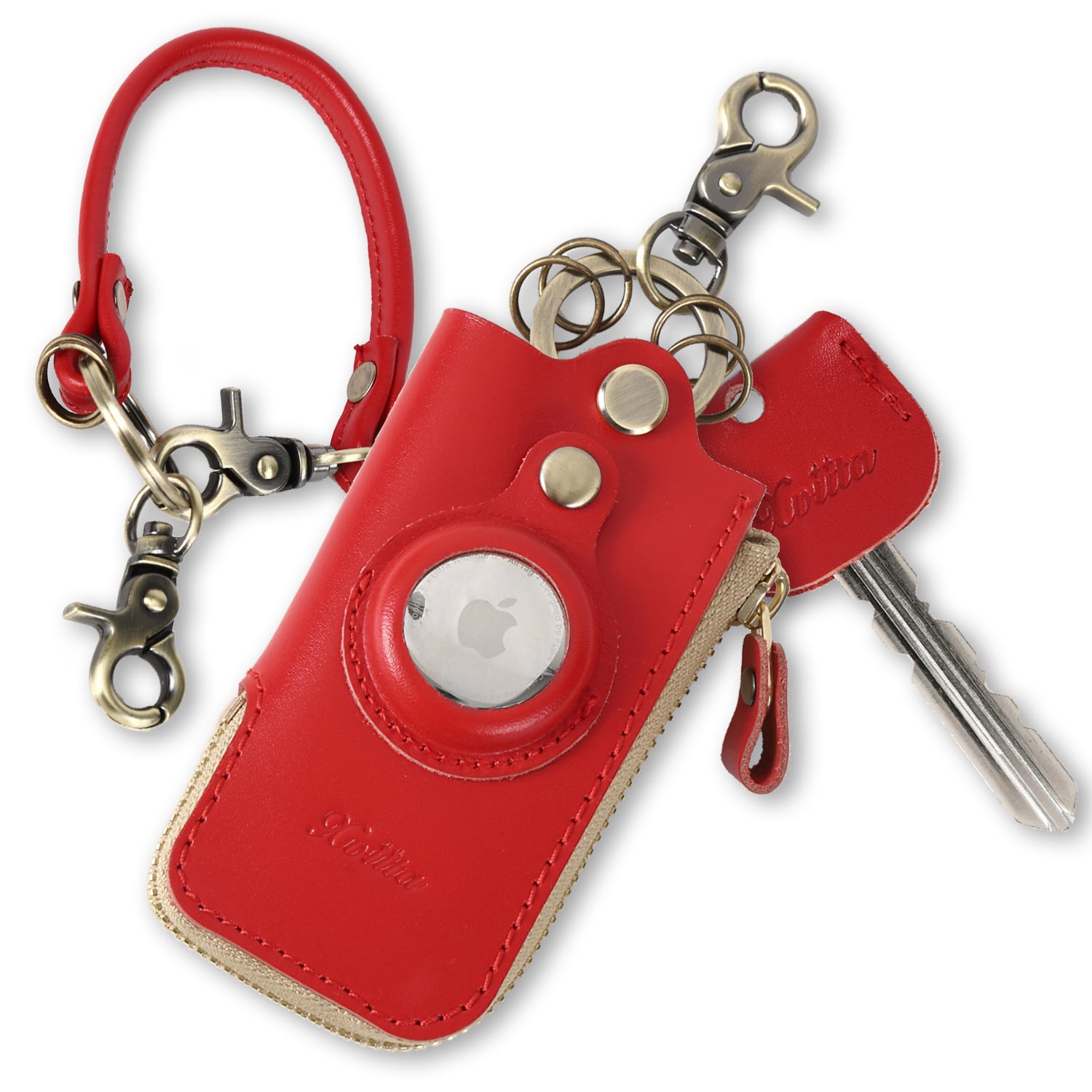 Xviita キーケース AirTag ホルダー ストラップ キーカバー セット 本