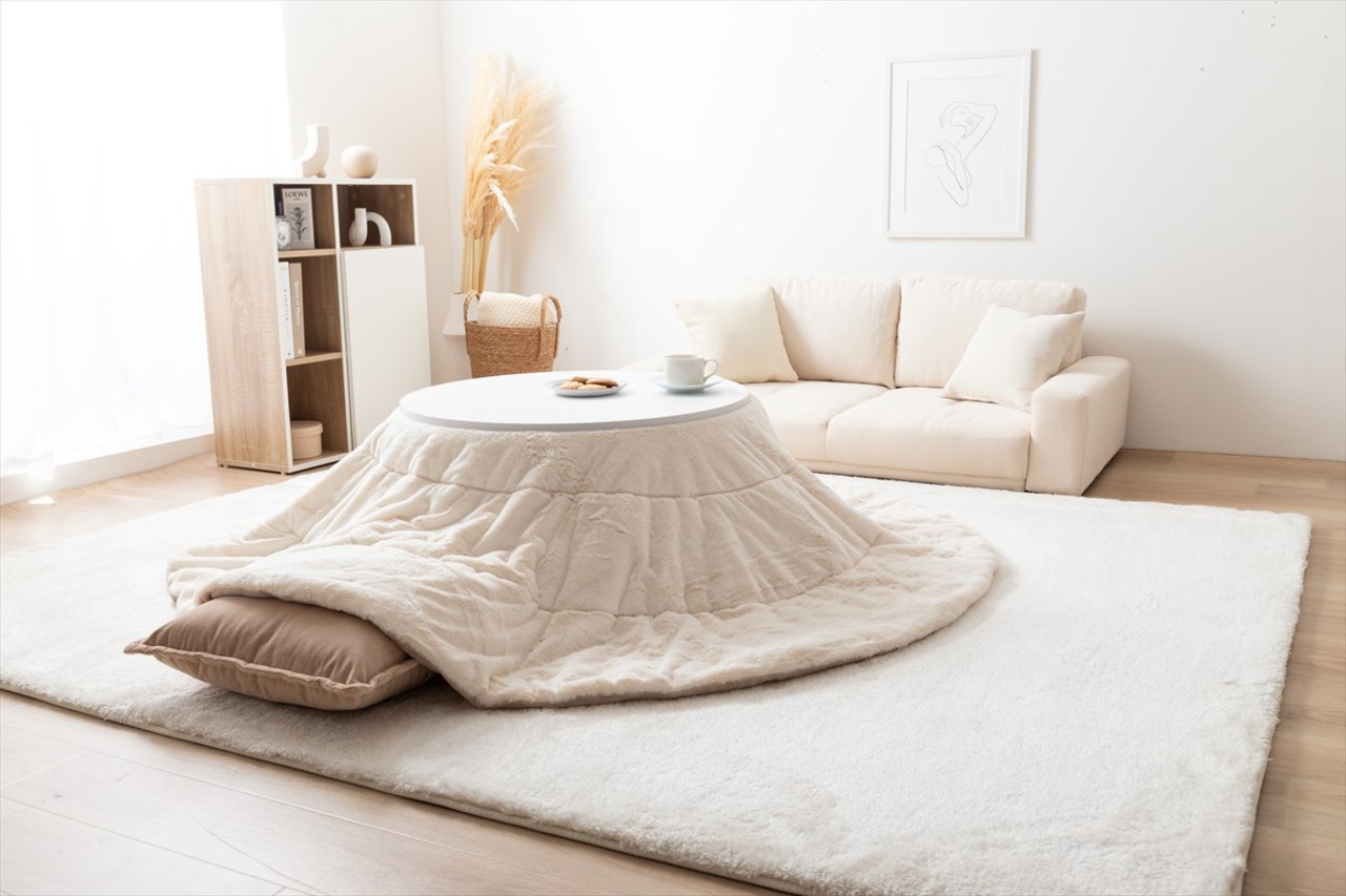 【円形:185cm】Chubby リバーシブルファーこたつ布団