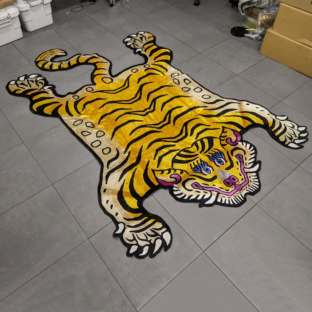 Tibetan Tiger Rug (XXXLサイズ シルク 076) チベタンタイガーラグ