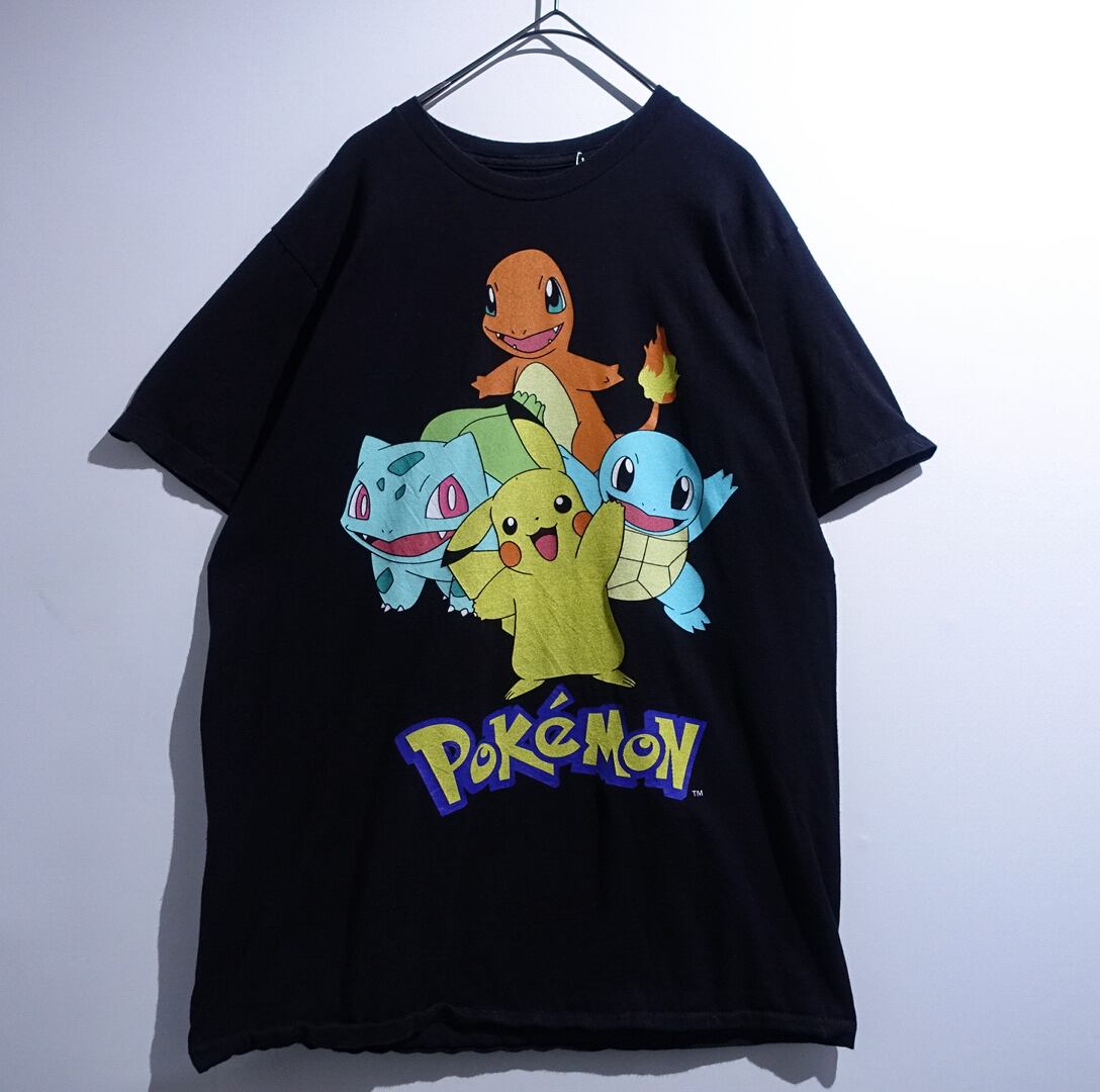 “Pokemon” Black Starter Three Print Design T-Shirt