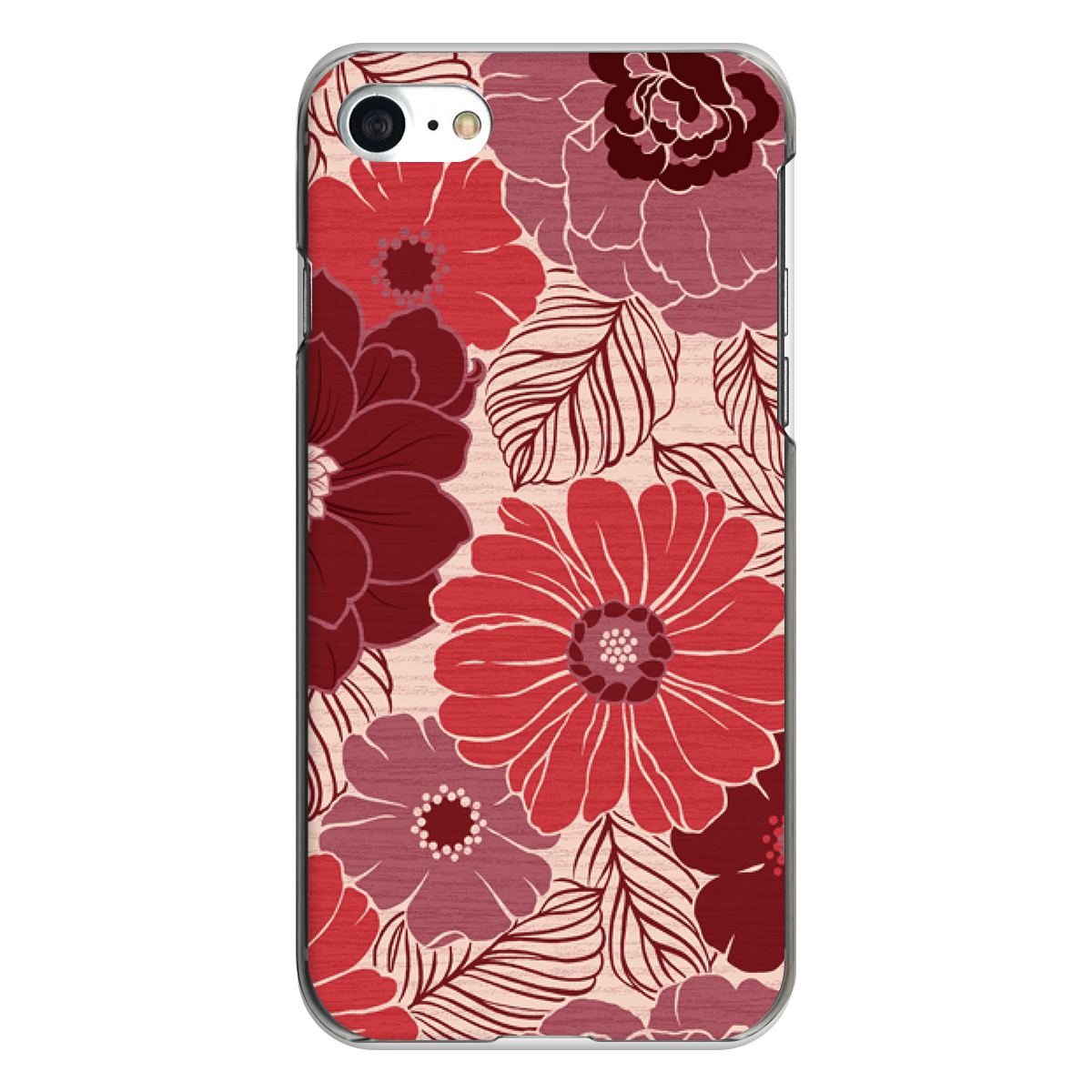 iPhone対応 スマホ ハードケース クリア レトロレッド 冬 レトロ 【iPhone17 / iPhone16e / AQUOS / Xperia 他 iPhone / Android ほぼ全機種対応】 |hanae003