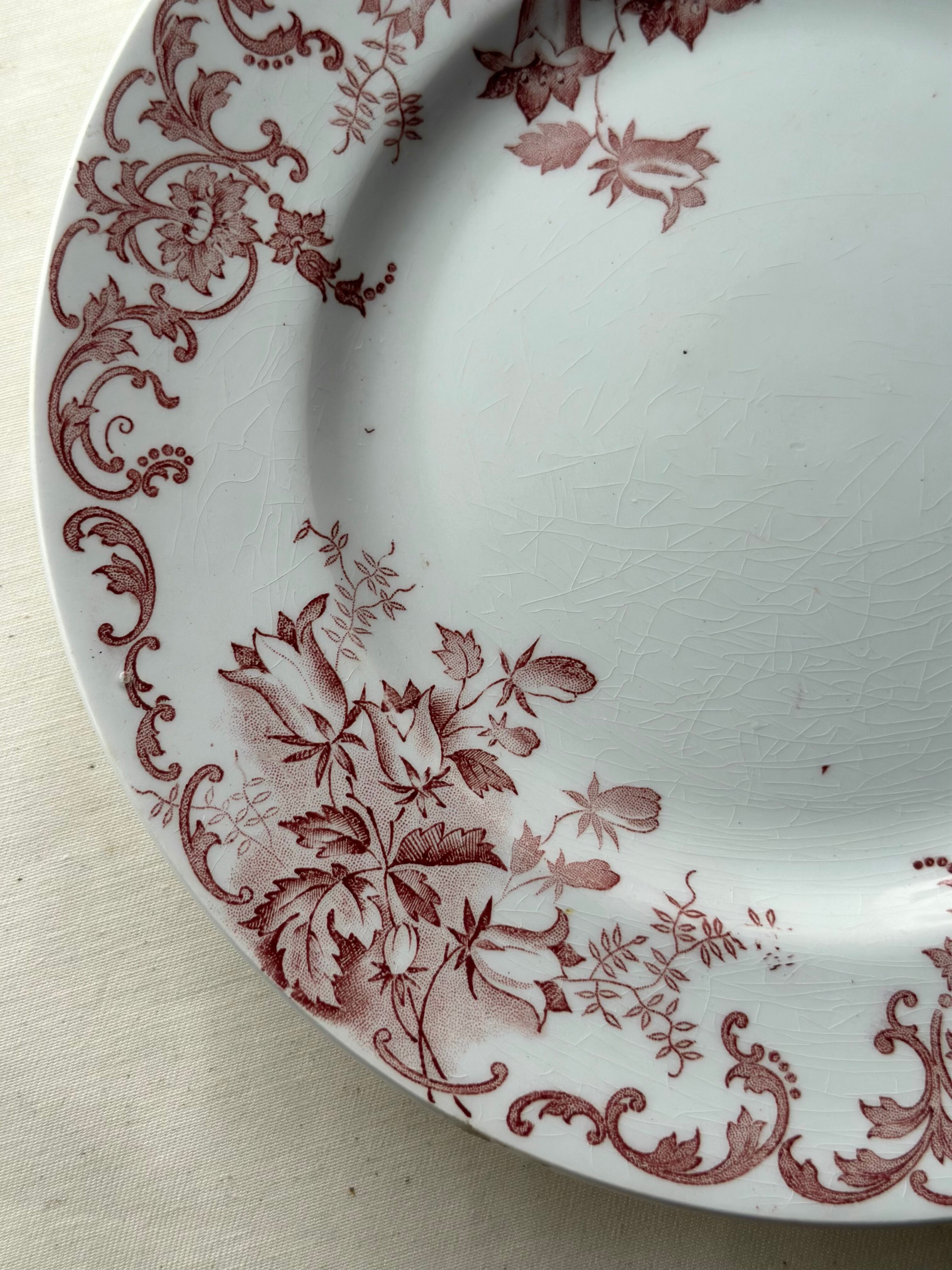 フランスアンティーク皿 サンタマン ハンドペイントのラヴィエ