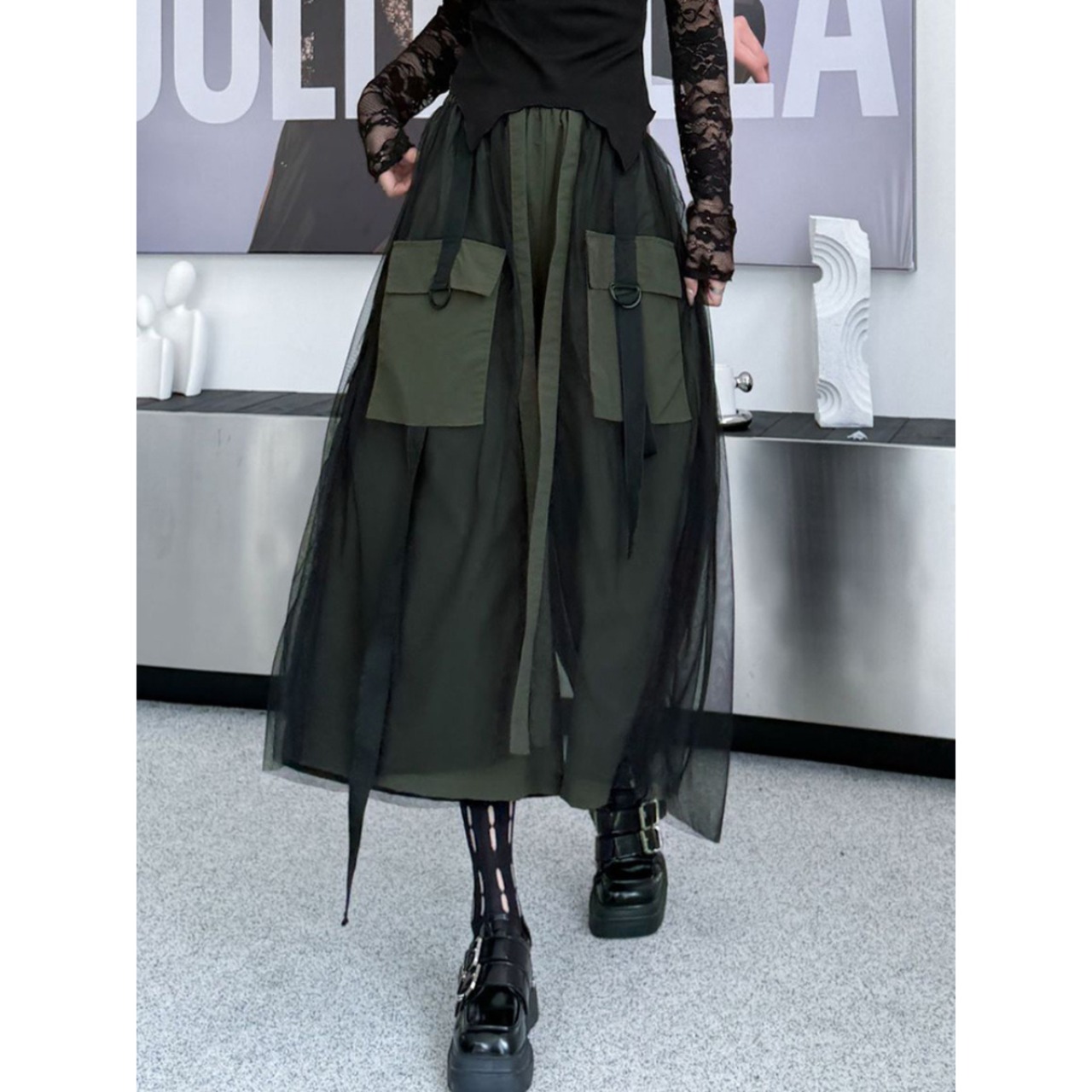 Sheer Layered Cargo Pants / シアー レイヤード カーゴ パンツ