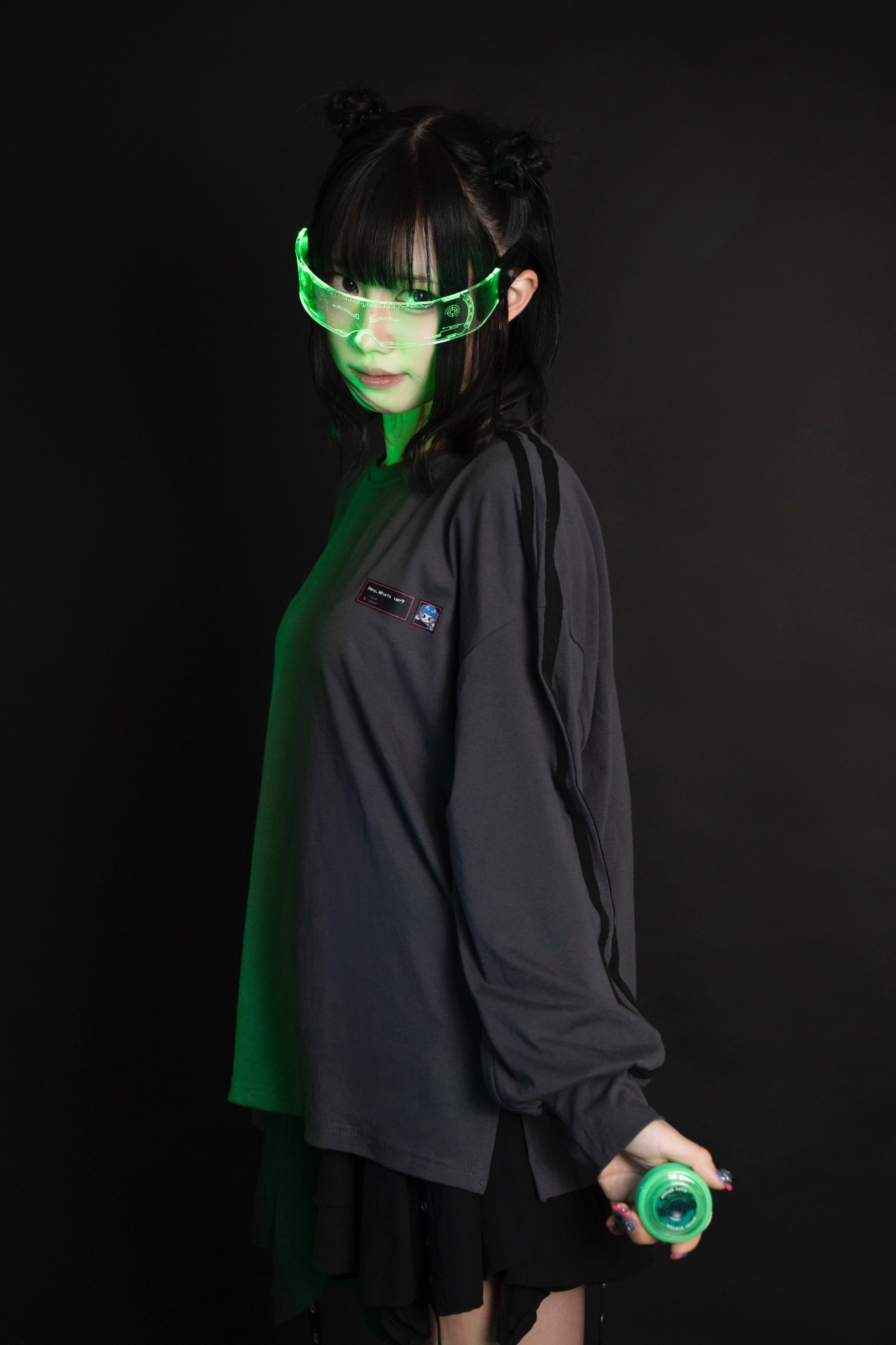 I’m game long sleeve T / charcoal