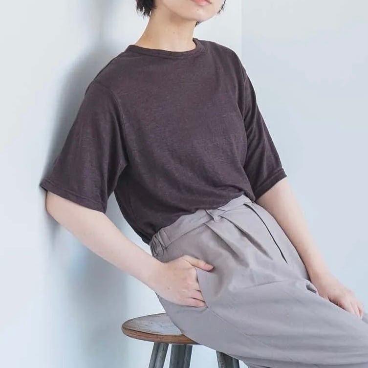 D│ リネン100％Tシャツ（4colors) | robin ASO
