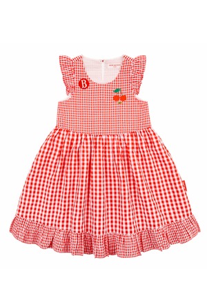 [BEBE DE PINO] All over gingham check cherry dress 正規品 韓国ブランド 韓国ファッション 韓国代行 韓国通販 ベベドピノ bebedepino 日本 店舗 韓国 子供服