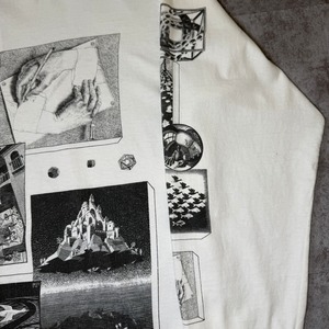 90's M.C.Escher "Multi" Printed Long-Sleeve T-Shirt USA ANDAZIA ART 90年代 エッシャー マルチプリント Tシャツ アメリカ ヴィンテージ ビンテージ だまし絵 アート TT2026-0002