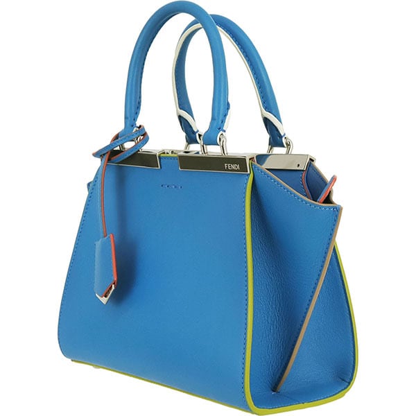 Used FENDI フェンディ プチトロワジュール カーフレザー ブルー