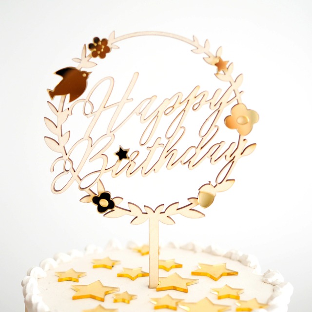 【Peace】Cake Topper（Happy Birthday）