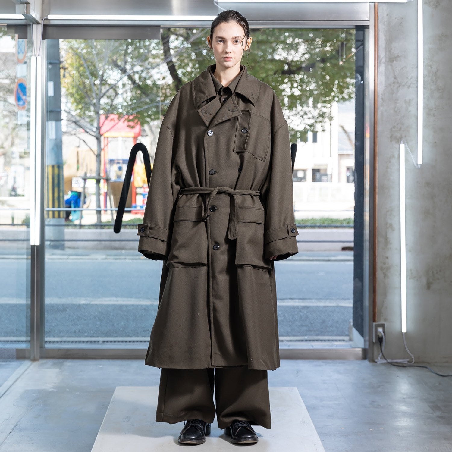 VOAAOV BISHU WOOL ONI SURGE Trench Coat (OLV) VOCO-K41 | IAAAM