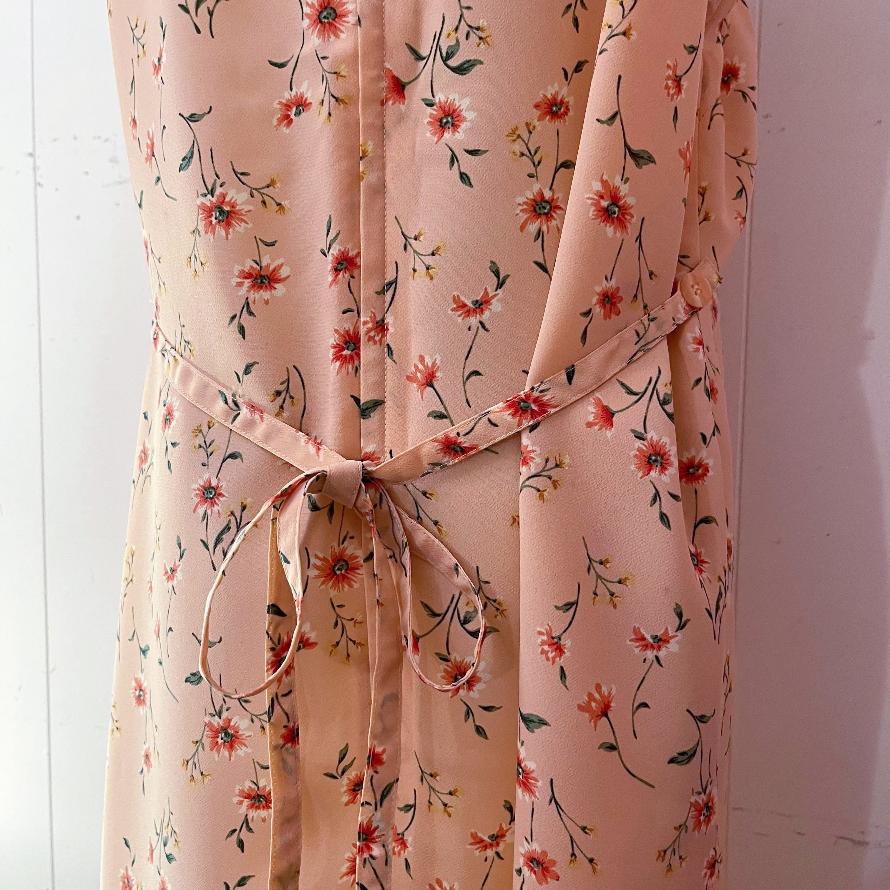 pink flower apron one-piece