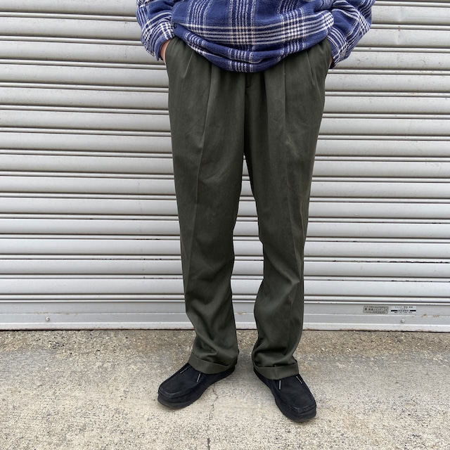 slatesスレイツ ツータックスラックス オリーブ W34L30 ドッカーズ