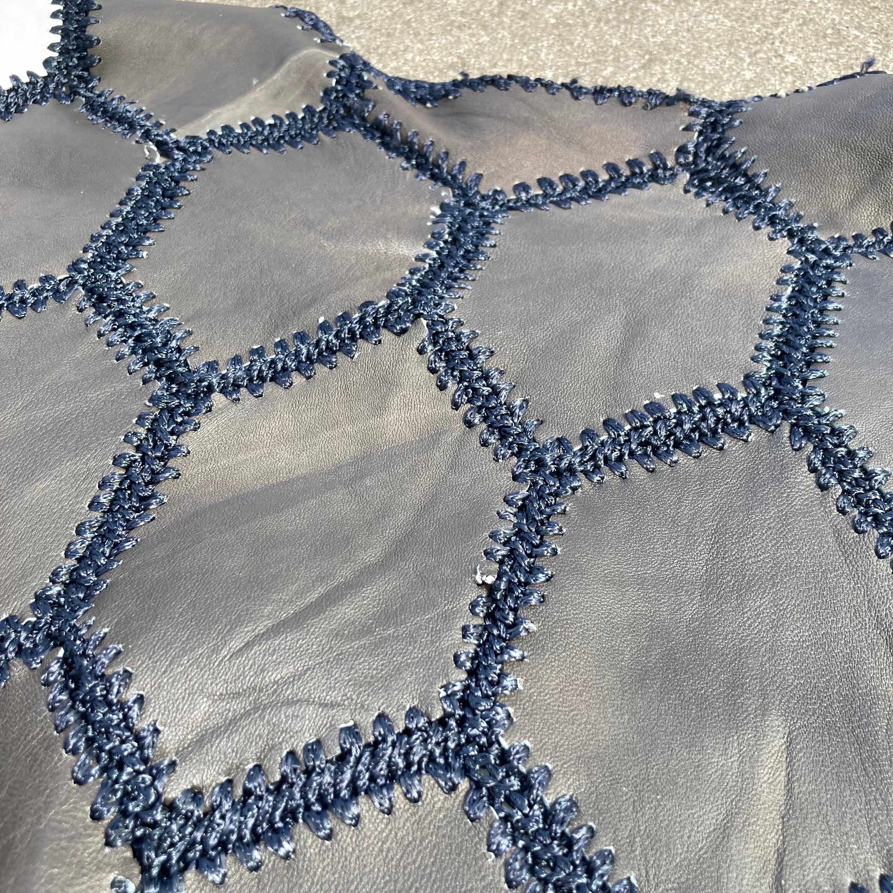 [即日発送]レディース 古着 レザー パッチワーク カーディガン チェーンボタン レザーパッチワークカーディガン | Pay ID