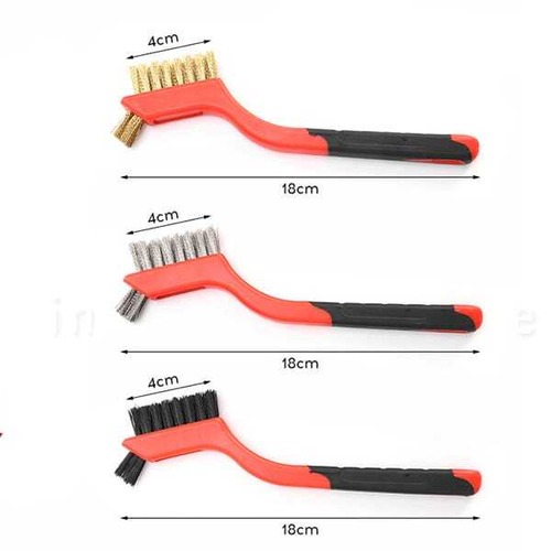 掃除グッズ ブラシ3本セット ナイロン 真鍮 ステンレス 多目的ブラシ 頑固汚れ 落とす ガスコンロ 油汚れ サビ取り キッチン 清掃ブラシ 隙間掃除 先端ブラシ付き 便利グッズ 掃除用品 住宅用クリーニング 小回りブラシ cw-a-6283
