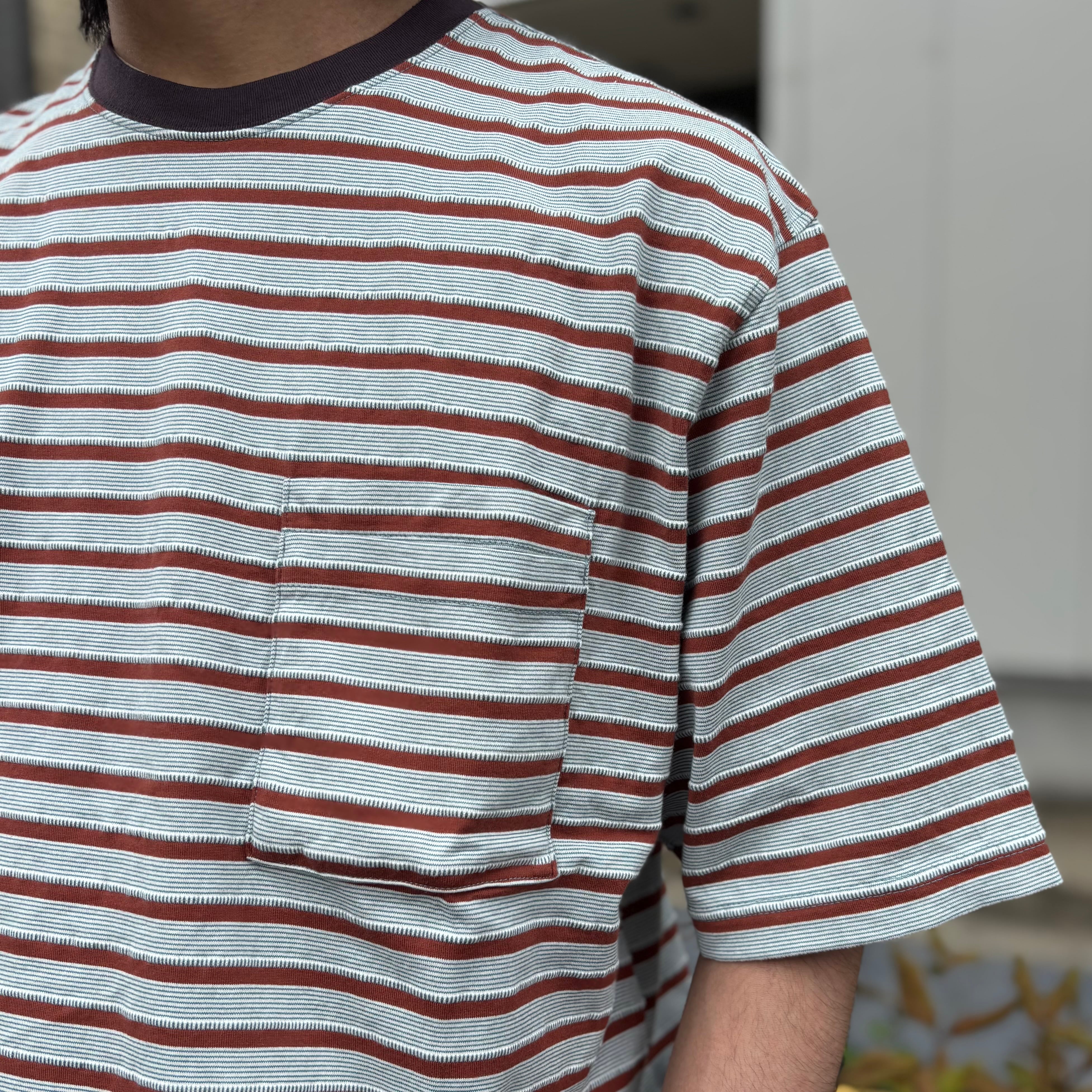 NOROLL UNEVENNESS S/S TEE GREEN ORANGE / ノーロール Tシャツ