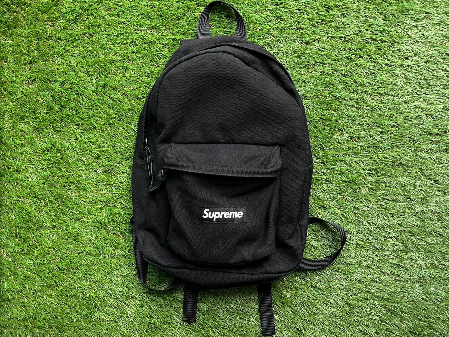 Supreme canvas backpack black