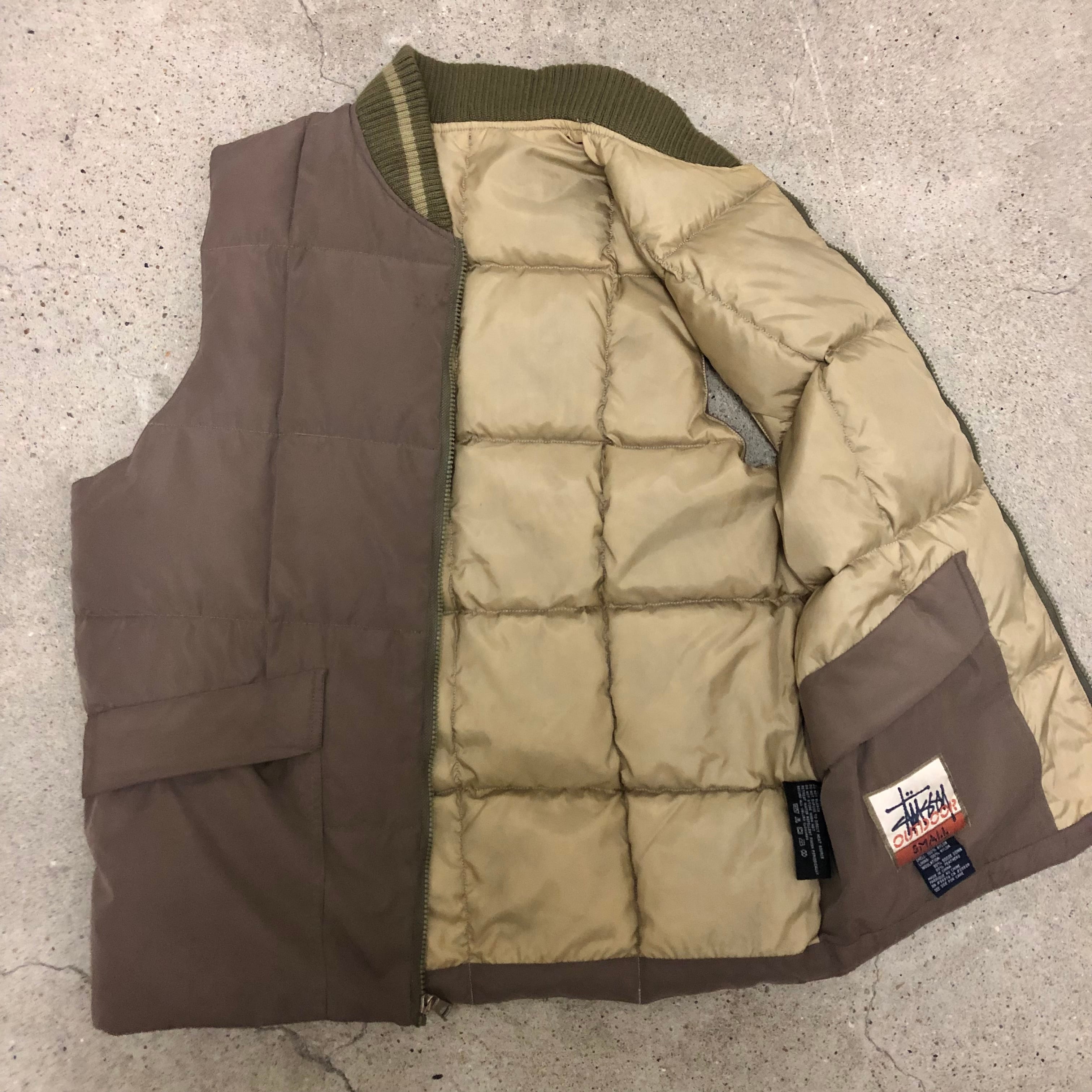 90s OLD STUSSY/STUSSY OUTDOOR/Down Vest/S/ダウンベスト/ブラウン