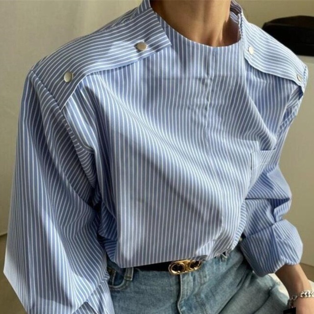 ストライプ柄シャツ / BLUE