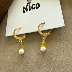 NC26095【ｻｰｼﾞｶﾙｽﾃﾝﾚｽ：ｺﾞｰﾙﾄﾞ】nicoピアス