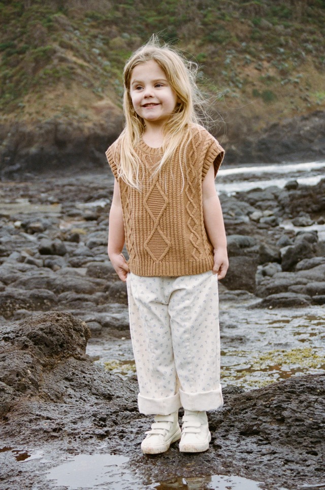 《即納》GROWN/ Chunky Cable Knit Vest-Toast