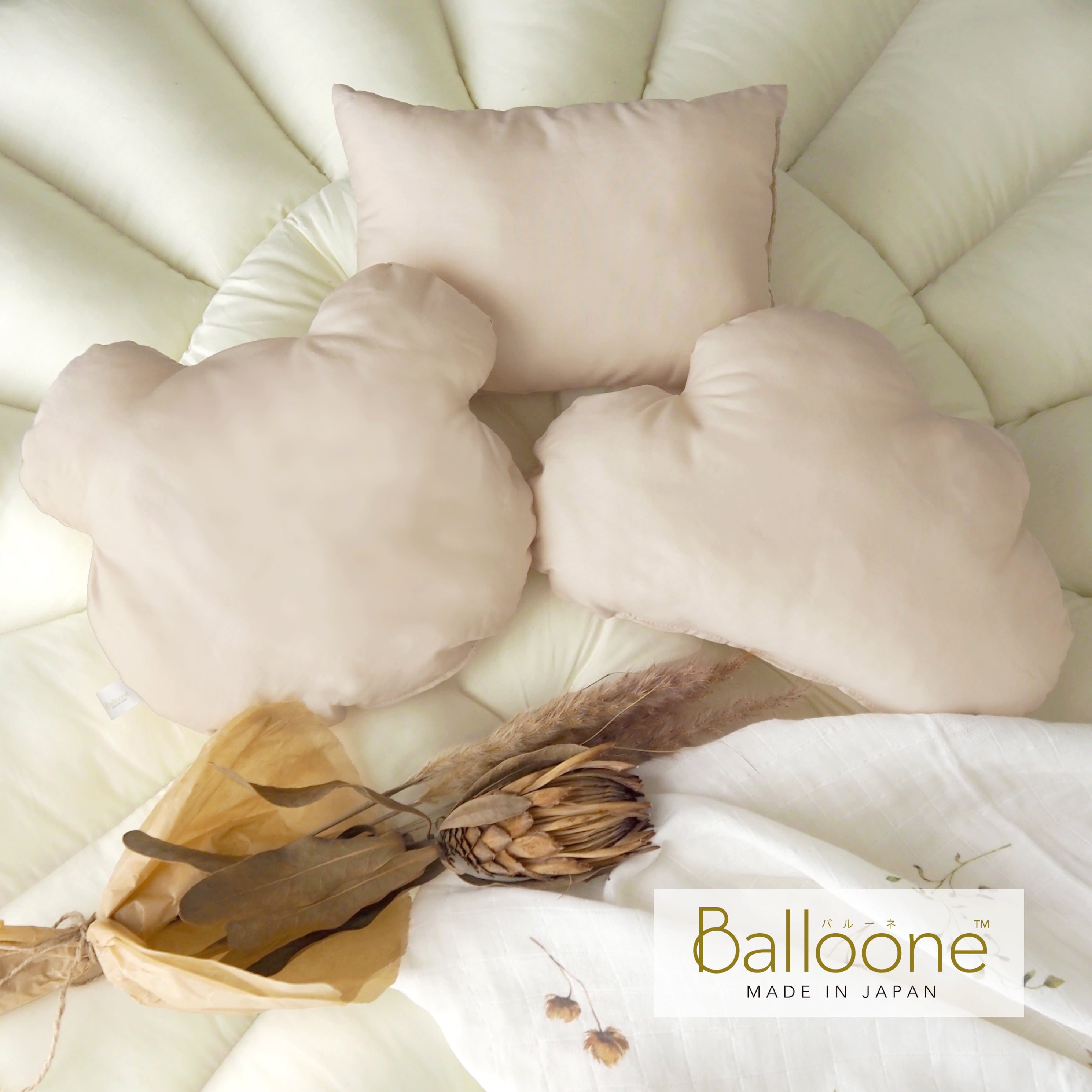 Balloone／ベビークッション3点セット:バニラクリーム | Baby blossom