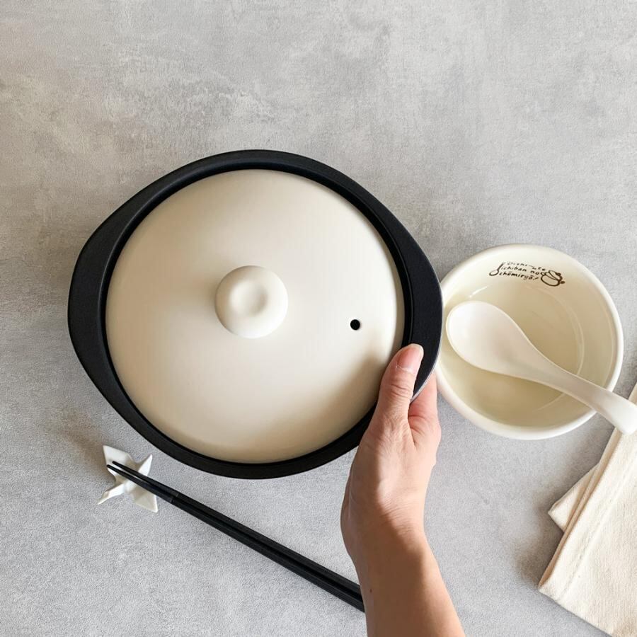 土鍋 ih対応 カルーナ 軽量クレイポット S ホワイト 土鍋 6号 一人用