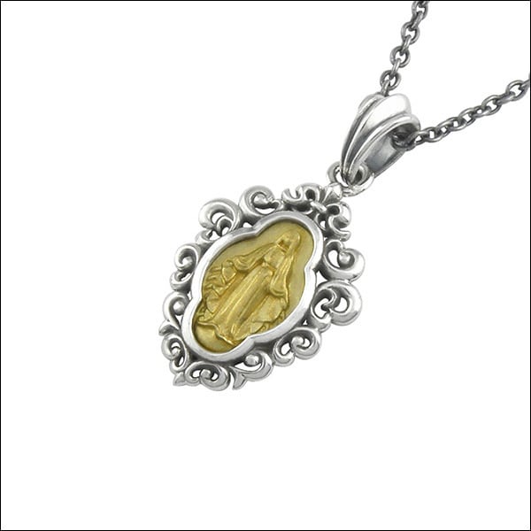 特別価格】アンティークマリアペンダント シルバーネックレス AKP0104