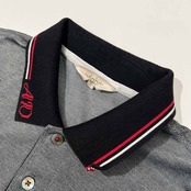 adabat アダバット ロゴ刺繍 ポケット付き BD 半袖 ポロシャツ サイズ 46 /メンズ/グレー系/ゴルフ/ワールド/日本製