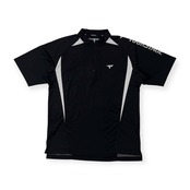 TOURSTAGE ツアーステージ ゴルフ 袖ロゴプリント ハーフジップ ドライ 半袖Tシャツ サイズ M /メンズ/ブラック