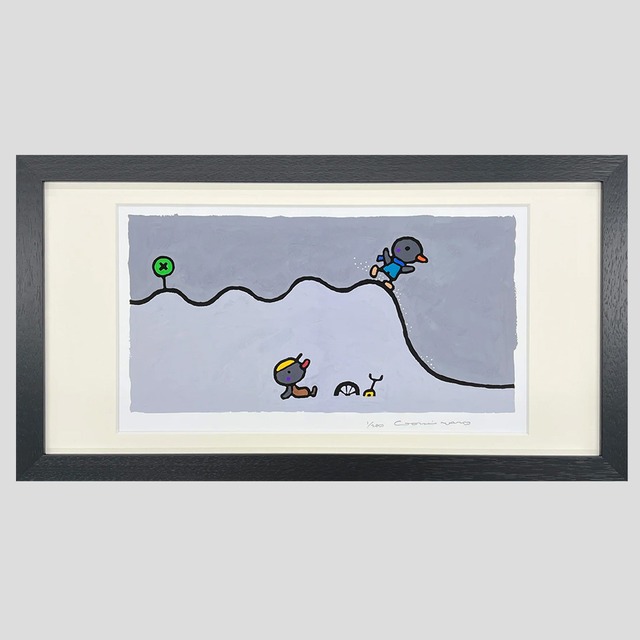 版画「ゆっくりおでかけ」※著者直筆サイン入り