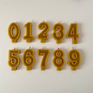 korys / HANDMADE BEESWAX NUMBER CANDLES-dark color