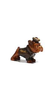 Carter Hoffman “Yale” Bulldog Mascot Wooden Carved Figurine – 1950s