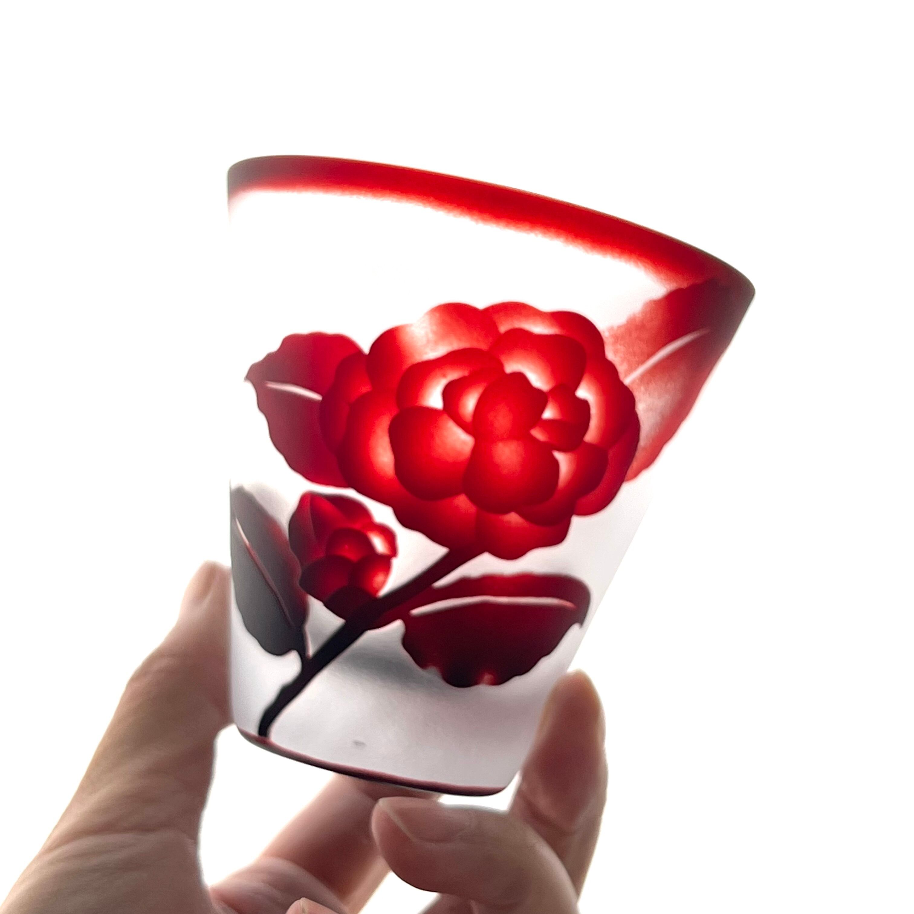 【和ギフト】椿 山型ロックグラス k2